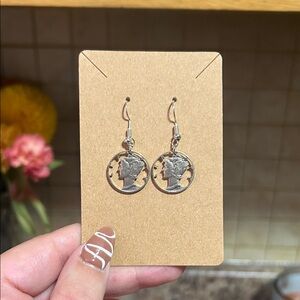 Vintage Silver Coin Drop Earrings